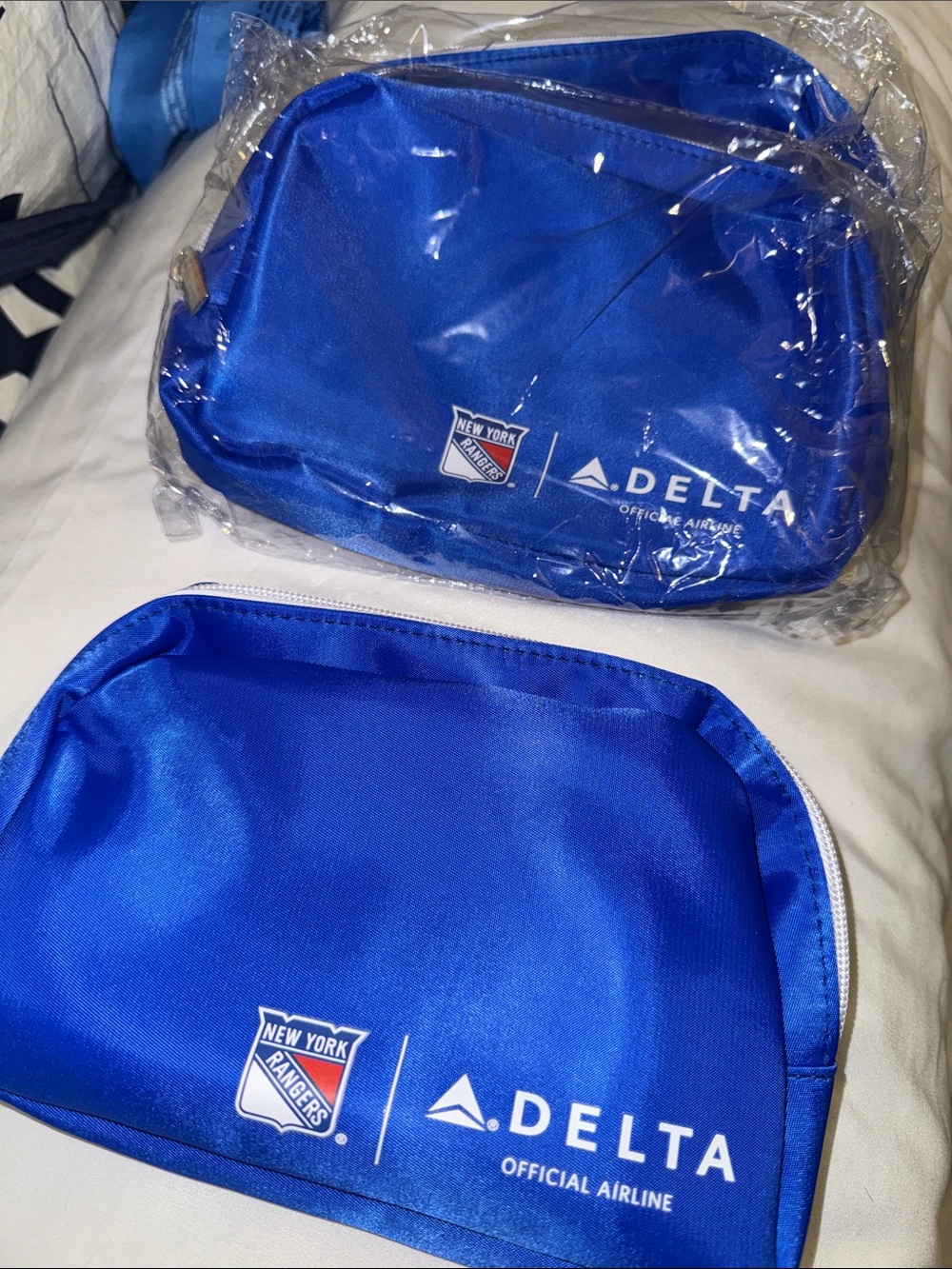Delta Blue Travel Pouch with New York Rangers Logos